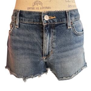 Joe’s Jeans Mid Rise Denim Shorts Raw Hem Women’s Size 28
